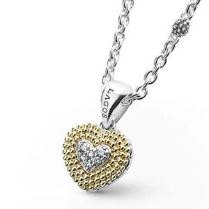 LAGOS Caviar Lux Diamond Heart Necklace